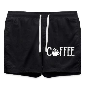 Coffee Cafe Kaffee Liebe Gastro Bar Bistro Symbol - Badeshorts - Schwarz - Vorne - AI Model Male 185 light (185cm)