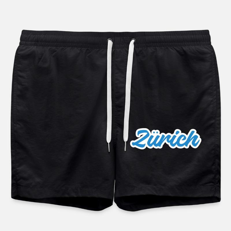 Zürich Script Blau Skyline - Badeshorts - Schwarz
