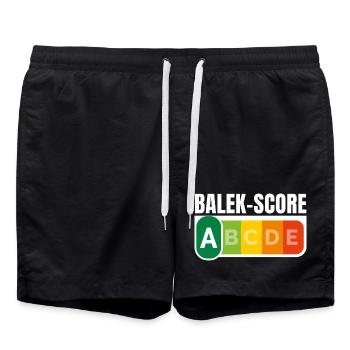 BALEK-SCORE - Humour noir - Short de bain - noir - Devant - AI Model Male 185 light (185cm)