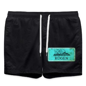 Enseigne vintage Rügen - Short de bain - noir - Devant - AI Model Male 185 light (185cm)