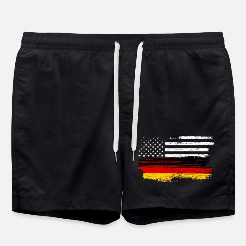 Grunge Flagge Pinselstrich - Badeshorts - Schwarz