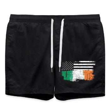 Pinselstrich Irische Flagge mit Sternen - Badeshorts - Schwarz - Vorne - AI Model Male 185 light (185cm)