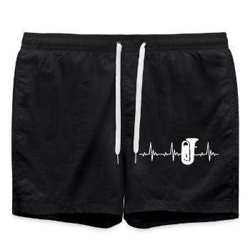 Tuba heartbeat for tuba players - Swim Trunks - black - Front - AI Model Male 185 light (185cm)