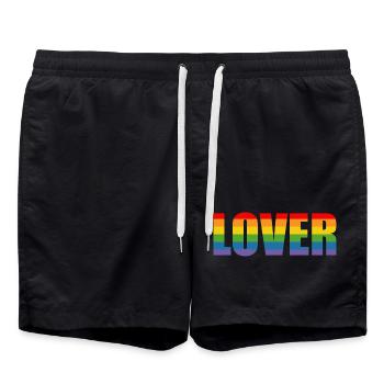 LGBT Rainbow Lover LGBT lgbtqi queer - Short de bain - noir - Devant - AI Model Male 185 light (185cm)