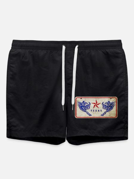 Texas Bull Shield - Swim Trunks - black