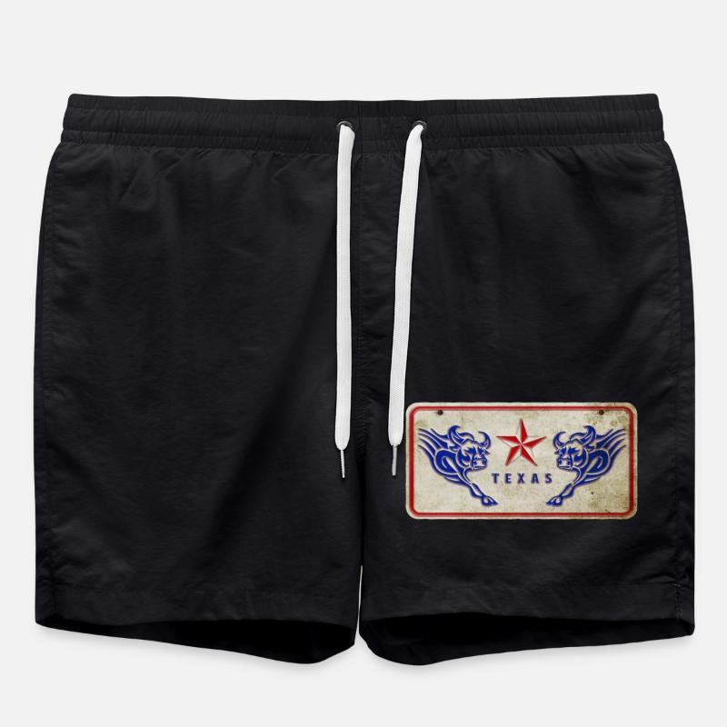 Texas Bull Shield - Swim Trunks - black