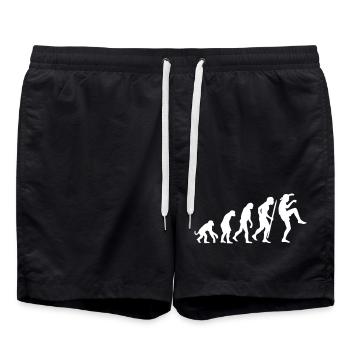Lustige Evolution Karate Vintage 80er Crane Kick - Badeshorts - Schwarz - Vorne - AI Model Male 185 light (185cm)