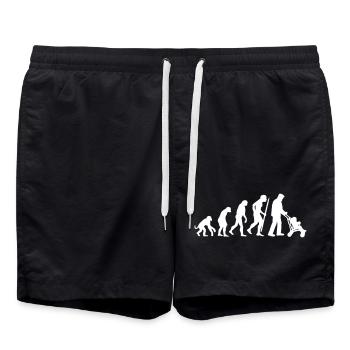 Evolution Großvater kinderwagen Opa babysitter - Badeshorts - Schwarz - Vorne - AI Model Male 185 light (185cm)