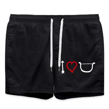 I love you, Bow Heart Cupid Valentine's Day - Swim Trunks - black - Front - AI Model Male 185 light (185cm)