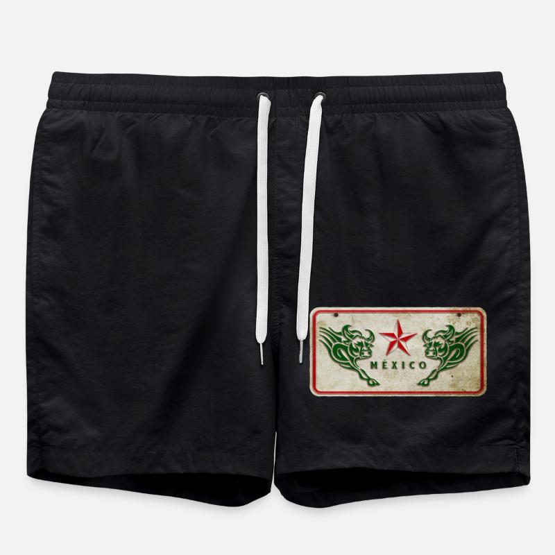 Mexiko Stier Schild - Badeshorts - Schwarz