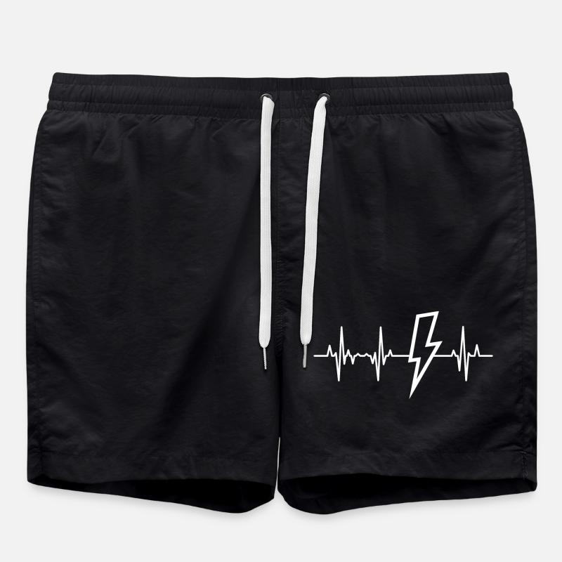 Electrician Heartbeat - Swim Trunks - black