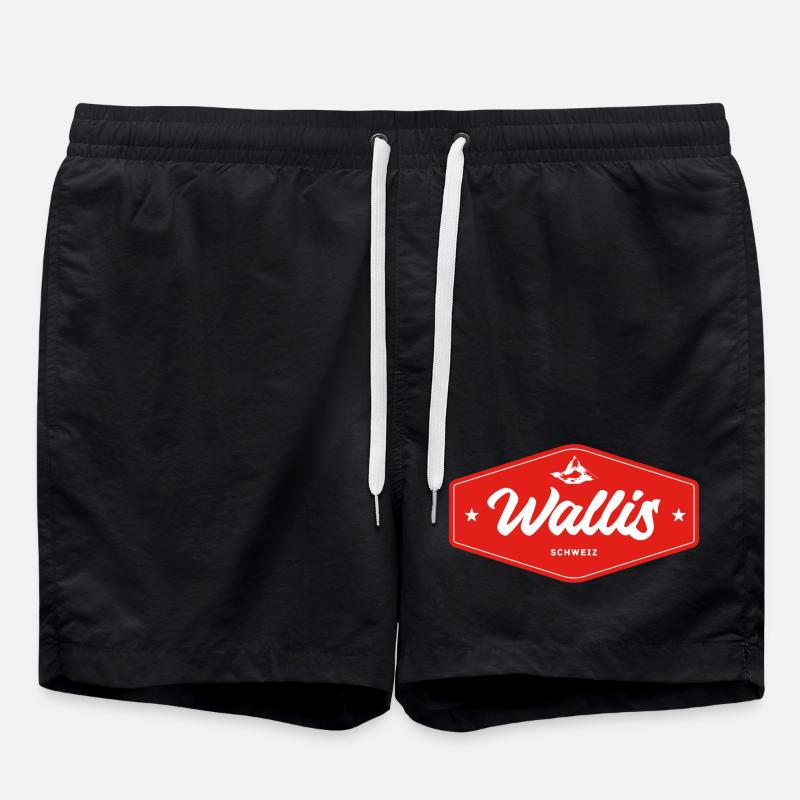 Wallis Alpen Retro Emblem - Badeshorts - Schwarz