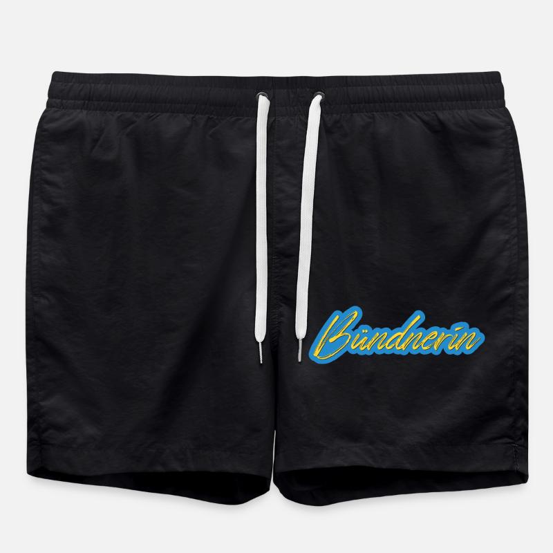 Bündnerin Neon Script - Badeshorts - Schwarz