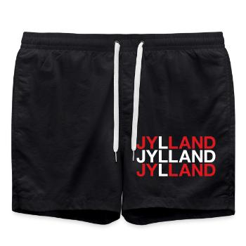 JYLLAND Dänemark Denmark Dänische Flagge - Badeshorts - Schwarz - Vorne - AI Model Male 185 light (185cm)