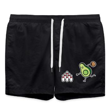 Drôle de bowling à l’avocat, bowler, bowling, bowler - Short de bain - noir - Devant - AI Model Male 185 light (185cm)