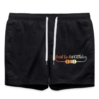 Lustiger Elektriker Spruch - Badeshorts - Schwarz - Vorne - AI Model Male 185 light (185cm)