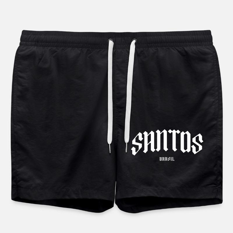 Lettrage gothique Santos Brasil - Short de bain - noir