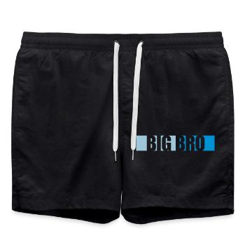Big Bro Logo Bar - Swim Trunks - black - Front - AI Model Male 185 light (185cm)