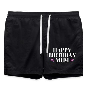 Happy birthday mum - Badeshorts - Schwarz - Vorne - AI Model Male 185 light (185cm)