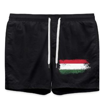 Hungarian Brush Flag - Swim Trunks - black - Front - AI Model Male 185 light (185cm)