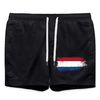 Coup de pinceau Dutch Tricolor - Short de bain - noir - Devant - AI Model Male 185 light (185cm)