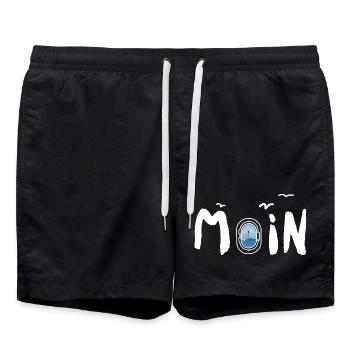 Moin Leuchtturm - Badeshorts - Schwarz - Vorne - AI Model Male 185 light (185cm)