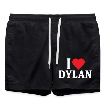 T-Shirt Ich liebe Dylan T-Shirt Geschenkidee - Badeshorts - Schwarz - Vorne - AI Model Male 185 light (185cm)