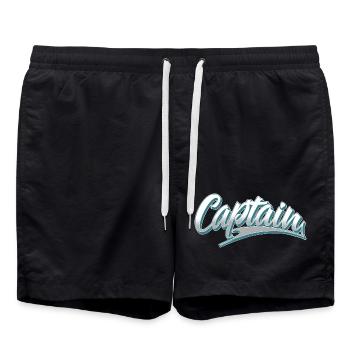 Kapitän Boot Motorboot Segeln Segler - Badeshorts - Schwarz - Vorne - AI Model Male 185 light (185cm)