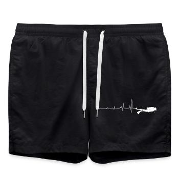 Heartbeat scuba diving - Swim Trunks - black - Front - AI Model Male 185 light (185cm)