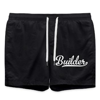 Construction worker - Swim Trunks - black - Front - AI Model Male 185 light (185cm)