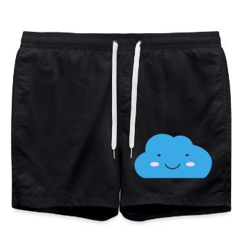 Kawaii Cloud - Swim Trunks - black - Front - AI Model Male 185 light (185cm)