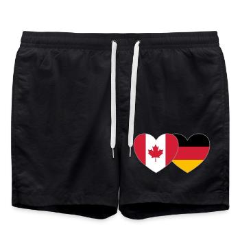 Canada Germany Flag Heart - Swim Trunks - black - Front - AI Model Male 185 light (185cm)