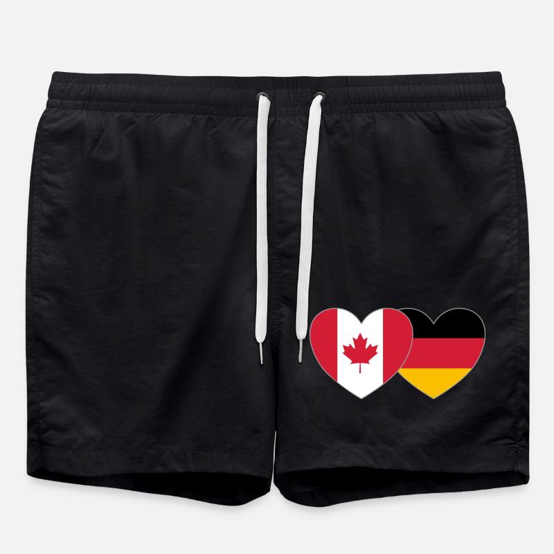Canada Allemagne Drapeau Coeur - Short de bain - noir