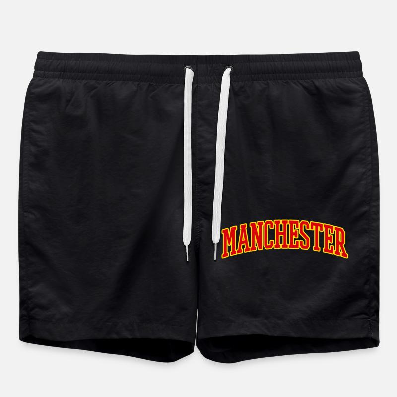 Lettrage Varsity de Manchester - Short de bain - noir