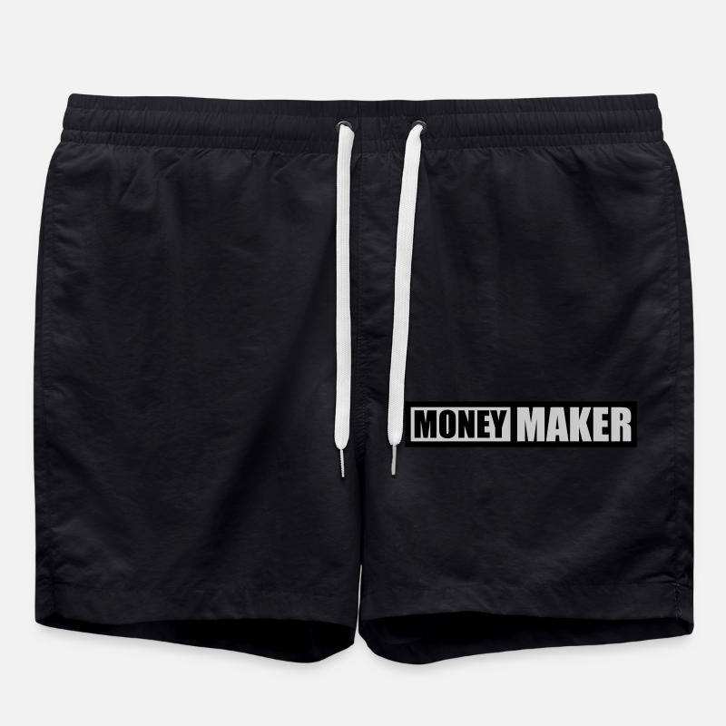 Text Logo Money Maker - Swim Trunks - black