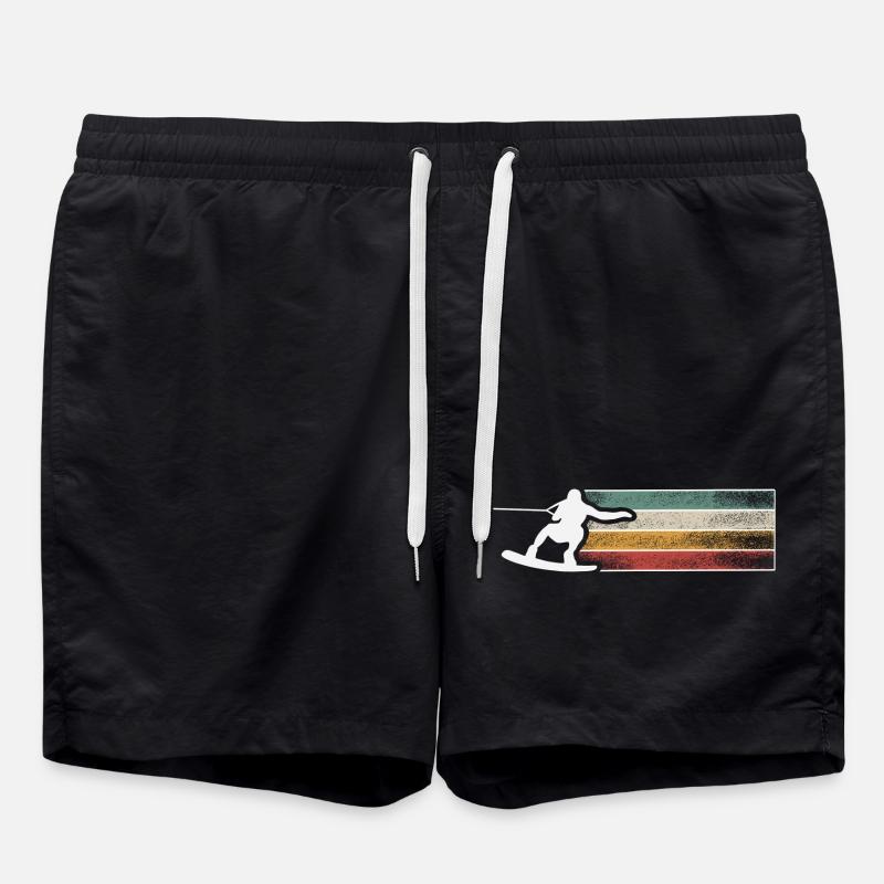 Wakeskate Wakeskating Wakeskater Wakeboard - Swim Trunks - black