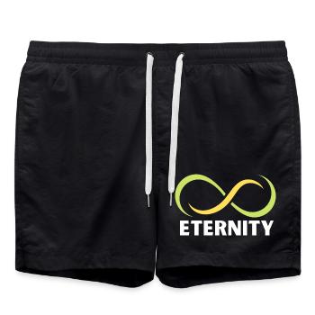 Ewigkeits-Infinity-Band-Emblem - Badeshorts - Schwarz - Vorne - AI Model Male 185 light (185cm)