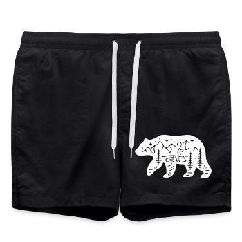 Nature totem polar bear - Swim Trunks - black - Front - AI Model Male 185 light (185cm)