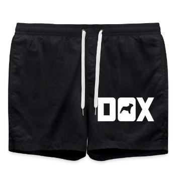 DOX Dogs Hunde Mops Hund Tierliebe coole Quote Fan - Badeshorts - Schwarz - Vorne - AI Model Male 185 light (185cm)
