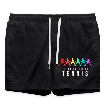 All Roads Lead to Tennis - Short de bain - noir - Devant - AI Model Male 185 light (185cm)