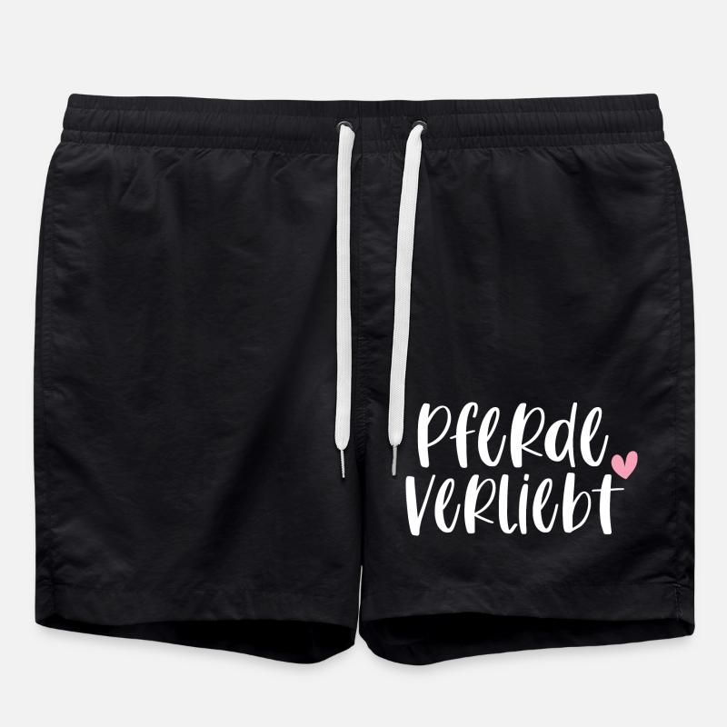 Pferde Pferdeverliebt Pferd Reiten Geschenk - Badeshorts - Schwarz