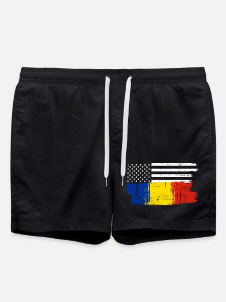 Flag Brush Fusion - Swim Trunks - black