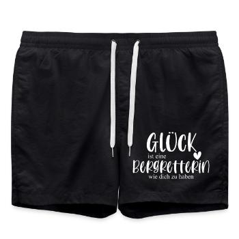 Bergretterin Klettern Berg Geschenk - Badeshorts - Schwarz - Vorne - AI Model Male 185 light (185cm)