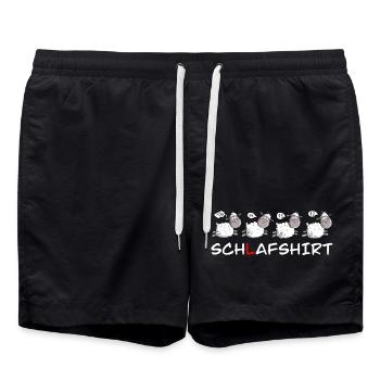 Schlafshirt Schafe Schäfchen Zählen - Badeshorts - Schwarz - Vorne - AI Model Male 185 light (185cm)