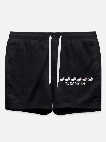 Völlig Von Der Wolle Schaf I Schafe Herde - Badeshorts - Schwarz