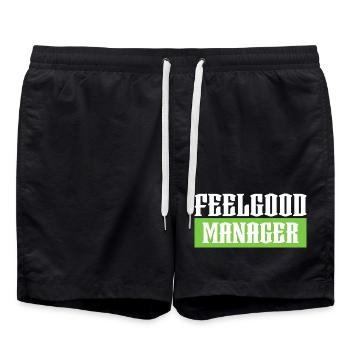 Feelgood manager tshirt vert noir - Short de bain - noir - Devant - AI Model Male 185 light (185cm)
