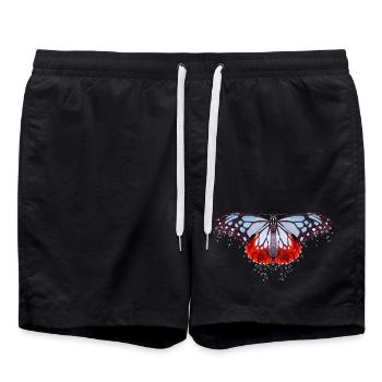 Schmetterling mit blauen und roten Flecken - Badeshorts - Schwarz - Vorne - AI Model Male 185 light (185cm)