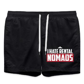 Je déteste les nomades de location - Short de bain - noir - Devant - AI Model Male 185 light (185cm)