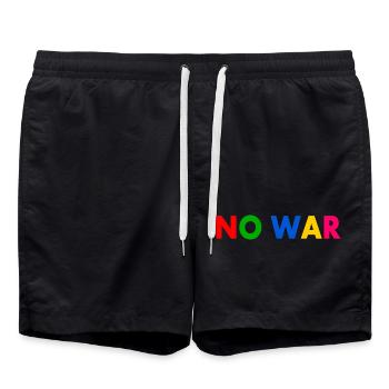 No war - Swim Trunks - black - Front - AI Model Male 185 light (185cm)