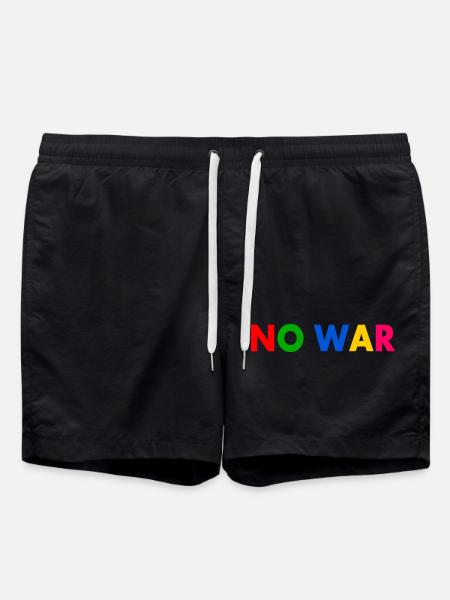 No war - Swim Trunks - black
